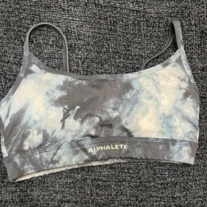 Alphalete Surface Limitless Bra-Black Oil Stain Size Small